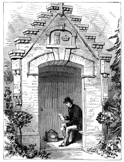 Benjamin Disraeli 1804-1881 czytający listy na werandzie loży Hughenden, XIX w. autorstwa Unbekannt