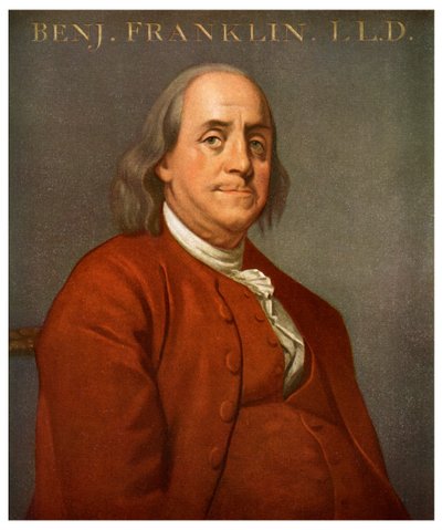 Benjamin Franklin, amerykański naukowiec i polityk, 1782 1956 autorstwa Unbekannt