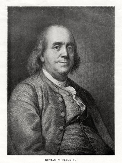 Benjamin Franklin, amerykański mąż stanu, drukarz i naukowiec, XX wiek autorstwa Unbekannt