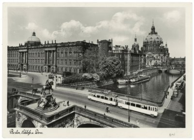 Berlin, pałac miejski z Kurfürstenbrücke i katedrą / pocztówka fotograficzna ok. 1937/38 autorstwa Unbekannt