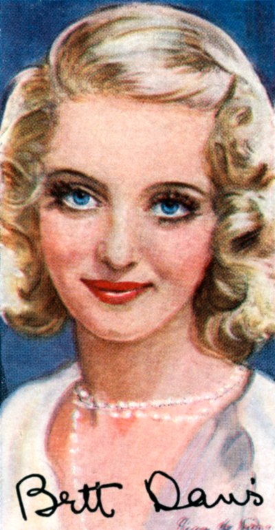 Bette Davis, 1908-1989, dwukrotna nagrodzona Oscarem amerykańska aktorka, XX wiek autorstwa Unbekannt