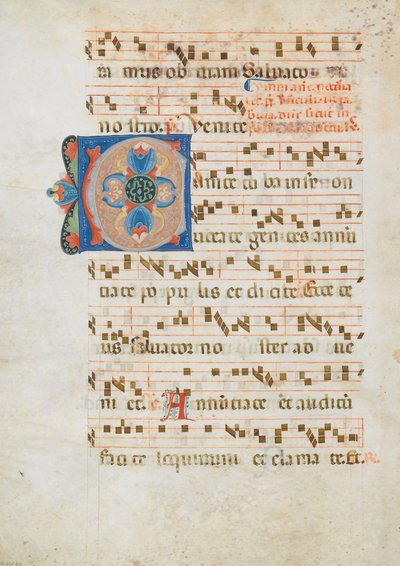 Bifolium z inicjałem C, z antyfonarza, włoski, ca. 1320. autorstwa Unbekannt