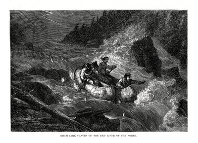Kajaki z kory brzozowej na Czerwonej Rzece Północy, Stany Zjednoczone, 1877 autorstwa Unbekannt