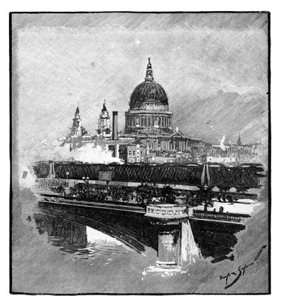 Blackfriars Bridge i katedra św. Pawła, Londyn autorstwa Unbekannt