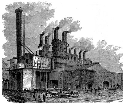 Wielkie piece w Phoenix Iron and Bridge Works, Phoenixville, Pensylwania, USA, 1873 autorstwa Unbekannt