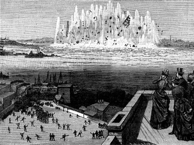Wysadzanie Flood Rock, 1885, 1886. autorstwa Unbekannt