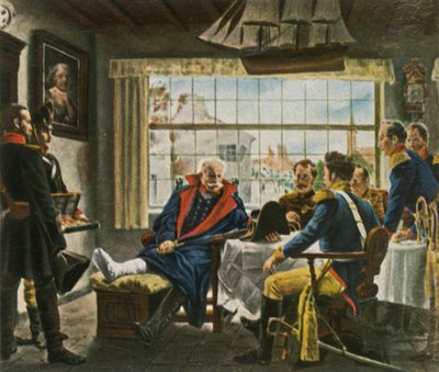 Blücher przejmuje medale Napoleona i kapelusz po... Waterloo, 18 czerwca 1815, 1936. autorstwa Unbekannt