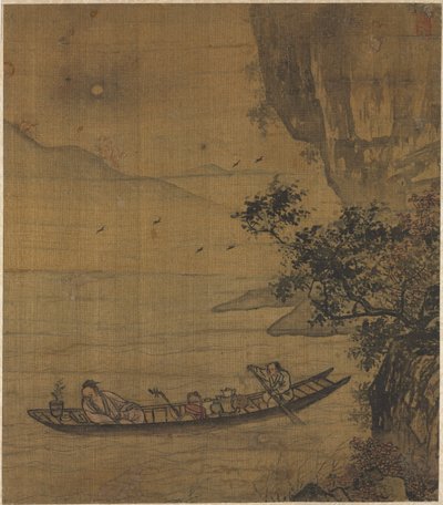 Pływanie łodzią w świetle księżyca, 1600 rok. autorstwa Unbekannt