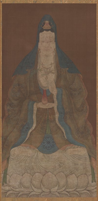 Bodhisattwa Avalokiteśwara Guanyin z wazą i gałązką wierzby, dynastia Ming, 1368-1644. autorstwa Unbekannt