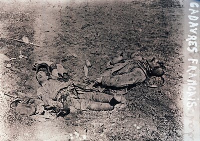 Ciała zmarłych francuskich żołnierzy, c1914-c1918 autorstwa Unbekannt