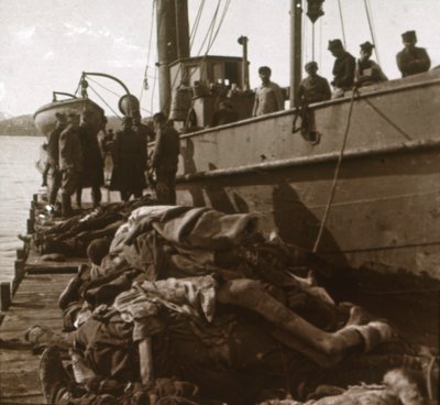 Ciała ofiar tyfusu, Korfu, Grecja, ok. 1915 r. autorstwa Unbekannt