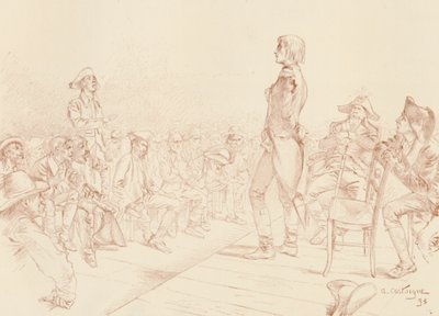 Bonaparte przemawiający do klubu jakobinów na Korsyce, c1789, 1896 autorstwa Unbekannt