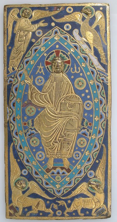 Okładka książki tablica z Chrystusem w majestacie, francuski, ca. 1200. autorstwa Unbekannt