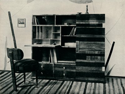 Regał i krzesło. Zaprojektowany i wykonany przez Hansa Hartla, c1927 autorstwa Unbekannt