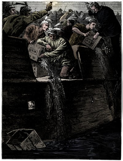 Boston Tea Party, 26 grudnia 1773 autorstwa Unbekannt