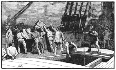 Boston Tea Party, 26 grudnia 1773 autorstwa Unbekannt