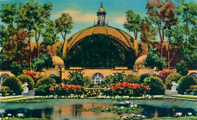 Budynek Botaniczny i Zalew. San Diego, Kalifornia, ok. 1941 r. autorstwa Unbekannt
