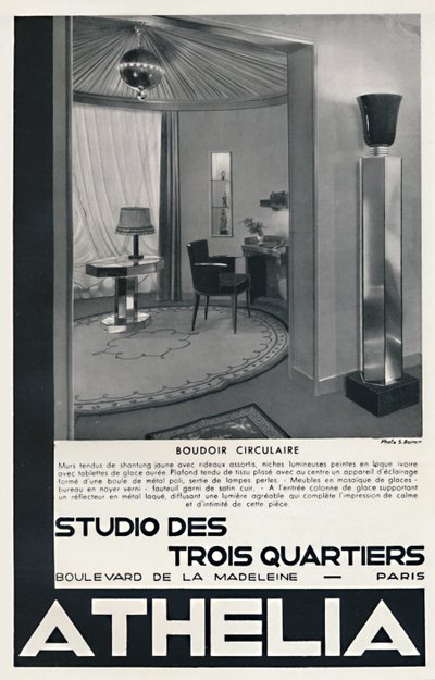 Okrągły buduar – Studio Trzy Czwarte – Athelia, 1933 autorstwa Unbekannt