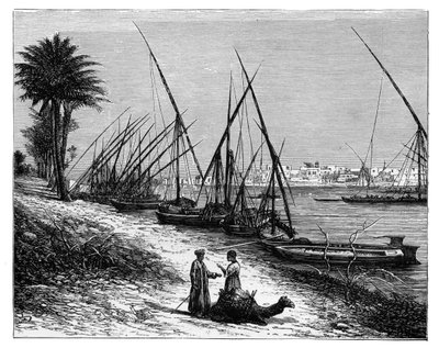 Boulak nad Nilem, Kair, Egipt, ok. 1890 r. autorstwa Unbekannt