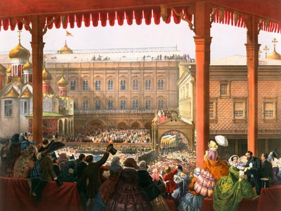 Ukłon ludowi, Koronacja cara Rosji Aleksandra II, Moskwa, 1855 1856 autorstwa Unbekannt
