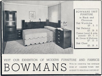Bowmans - Odwiedź naszą wystawę nowoczesnych mebli i tkanin, 1935 autorstwa Unbekannt