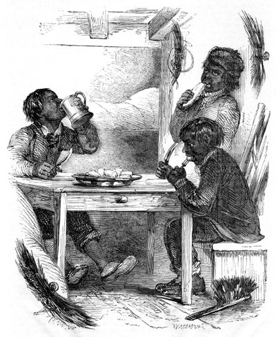 Chłopcy kominiarze jedzący wieczorny posiłek, 1861 autorstwa Unbekannt