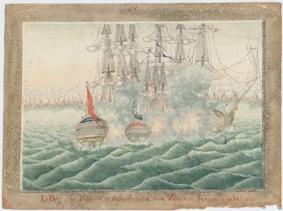 Brig Mercury walczący z dwoma tureckimi okrętami 14 maja 1829 roku 1829 autorstwa Unbekannt