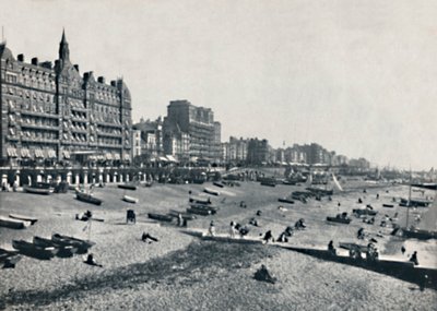 Brighton - Hotel Metropole i plaża, 1895. autorstwa Unbekannt