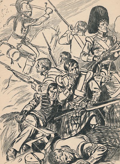 Brytyjscy żołnierze w bitwie pod Waterloo, c1907 autorstwa Unbekannt