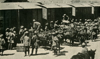 Żołnierze brytyjscy i indyjscy w Bombaju, Indie, I wojna światowa, 1914, c1920. autorstwa Unbekannt