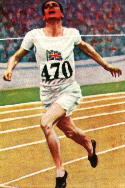 Brytyjski lekkoatleta Douglas Lowe wygrywa 800 metrów w Lekkoatletyce, 1928. autorstwa Unbekannt