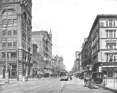 Broadway, na północ od Chestnut Street, St. Louis, Missouri, USA, ok. 1900. autorstwa Unbekannt