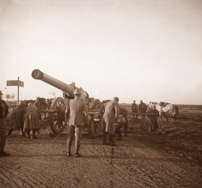 Rozbita ciężka artyleria, Somme, północna Francja, c1914-c1918 autorstwa Unbekannt