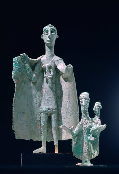 Brązowe statuty matki i dziecka, kultura Nuragici, Siniscola, Sardynia, IX-VI wiek p.n.e. autorstwa Unbekannt