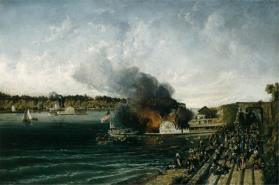 Spalenie Sidewheeler Henry Clay, ca. 1854-60. autorstwa Unbekannt