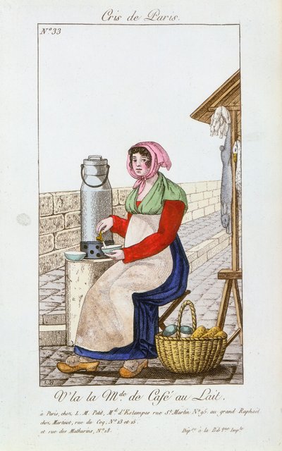 Sprzedawca kawiarni z mlekiem, 1826 autorstwa Unbekannt
