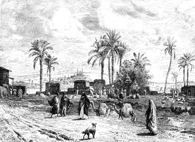 Kair widziany z lewego brzegu Nilu, 1881 autorstwa Unbekannt