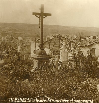 Kalwaria na cmentarzu w Esnes, północna Francja, c1914-c1918 autorstwa Unbekannt