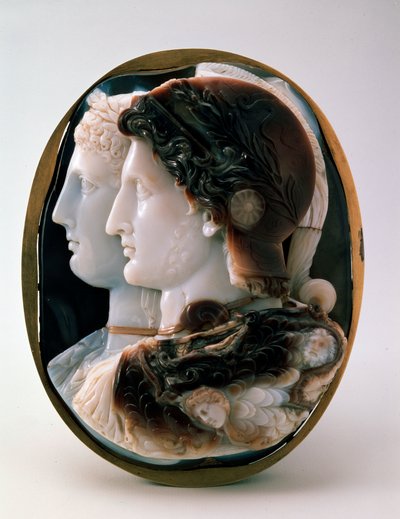 Cameo The Gonzaga Cameo z królem Egiptu Ptolemeuszem II i jego żoną Arsinoe I, III wiek p.n.e. autorstwa Unbekannt