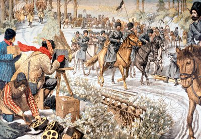 Kamerzysta z filmowania wojsk rosyjskich w Mandżurii do wczesnej kroniki filmowej, wojna rosyjsko-japońska, 1904 autorstwa Unbekannt