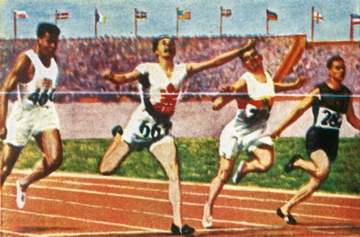 Kanadyjski sprinter Percy Williams, 1928. autorstwa Unbekannt