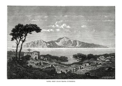 Capri widziana z Massa Lubrense, Włochy, 1879 autorstwa Unbekannt