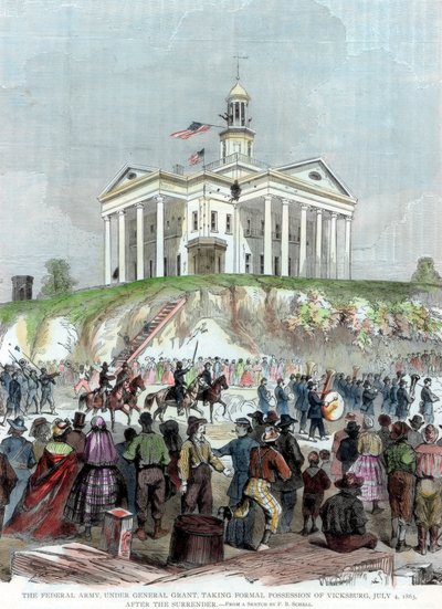 Zdobycie Vicksburga w stanie Mississippi przez armię Unii, wojna secesyjna, 4 lipca 1863 r autorstwa Unbekannt