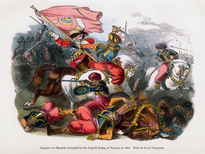 Przechwytywanie sztandaru mauretańskiego przez konia angielskiego w Tangerze, 1664 r autorstwa Unbekannt