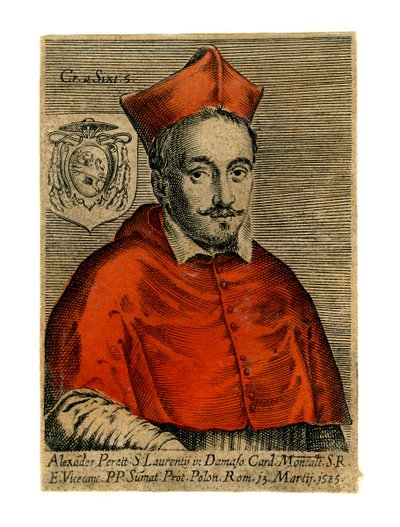 Kardynał Aleksander Perett, 1585 autorstwa Unbekannt