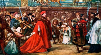 Kardynał Wolsey idący procesją do Westminster Hall, 1887, c1920 autorstwa Unbekannt