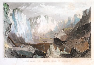 Kopalnia cyny Carglaze, niedaleko St Austell, Kornwalia, Anglia, c1825, 1837 autorstwa Unbekannt