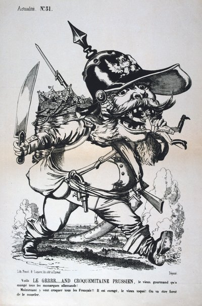 Karykatura Wilhelma I Pruskiego, wojna francusko-pruska, 1870-1871. autorstwa Unbekannt