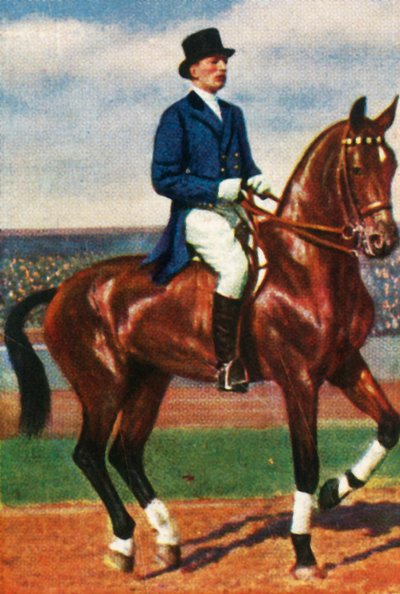 Carl von Langen z Niemiec na koniu Daredevil, 1928. autorstwa Unbekannt