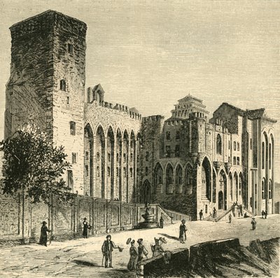 Zamek Papieży, Awinion, 1890. autorstwa Unbekannt